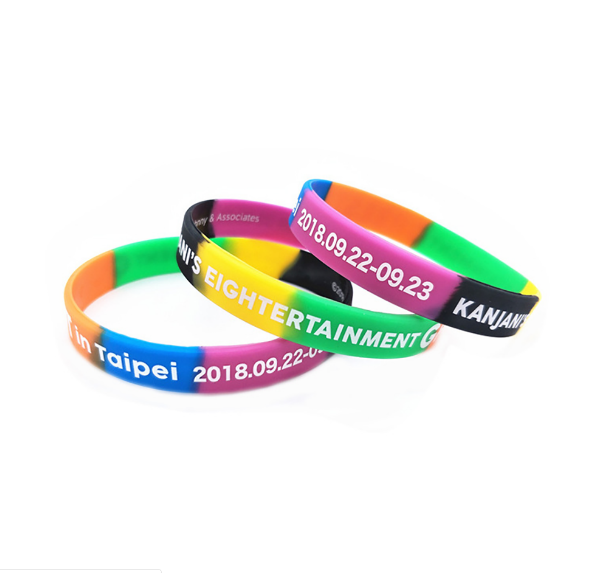 Custom Silkscreen Printed Silicone Wristband