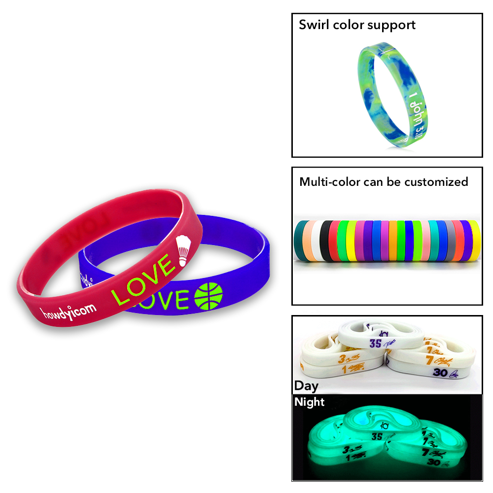 Glow In Dark Silicone Bracelets/Wristbands