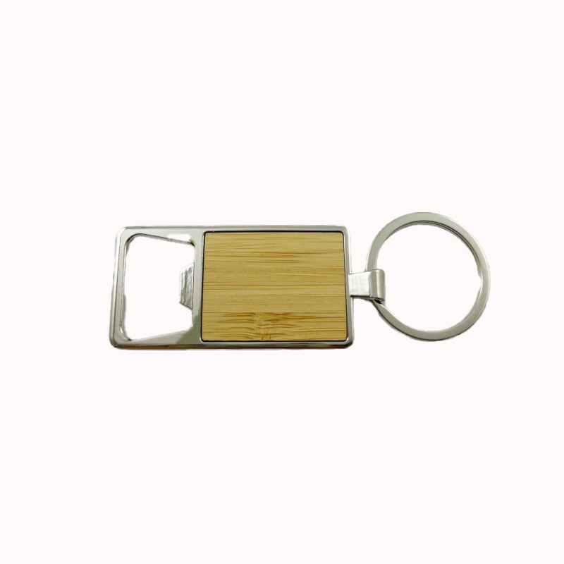 Bamboo Wooden Bottle Opener Keychain
