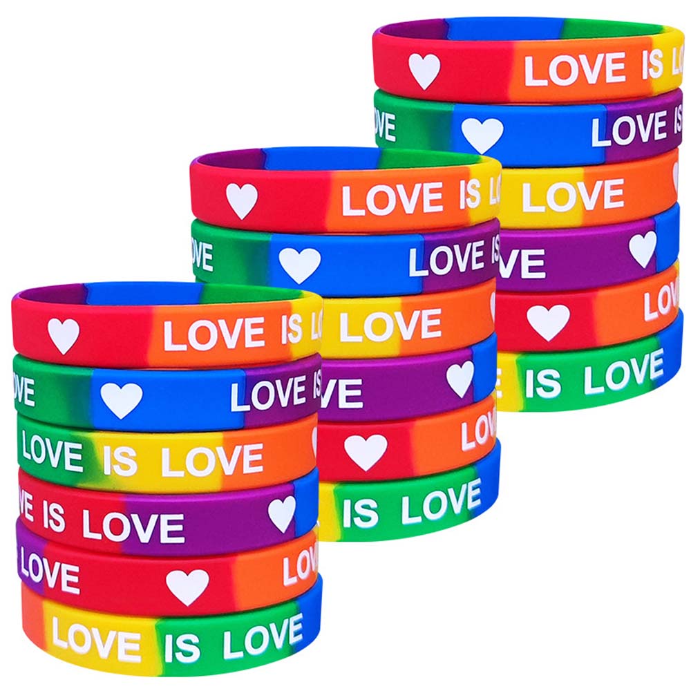 Rainbow Screen Printed Silicone Wristband