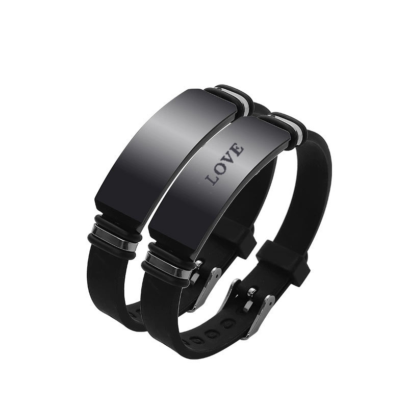 Silicone Wristband With Stainless Steel