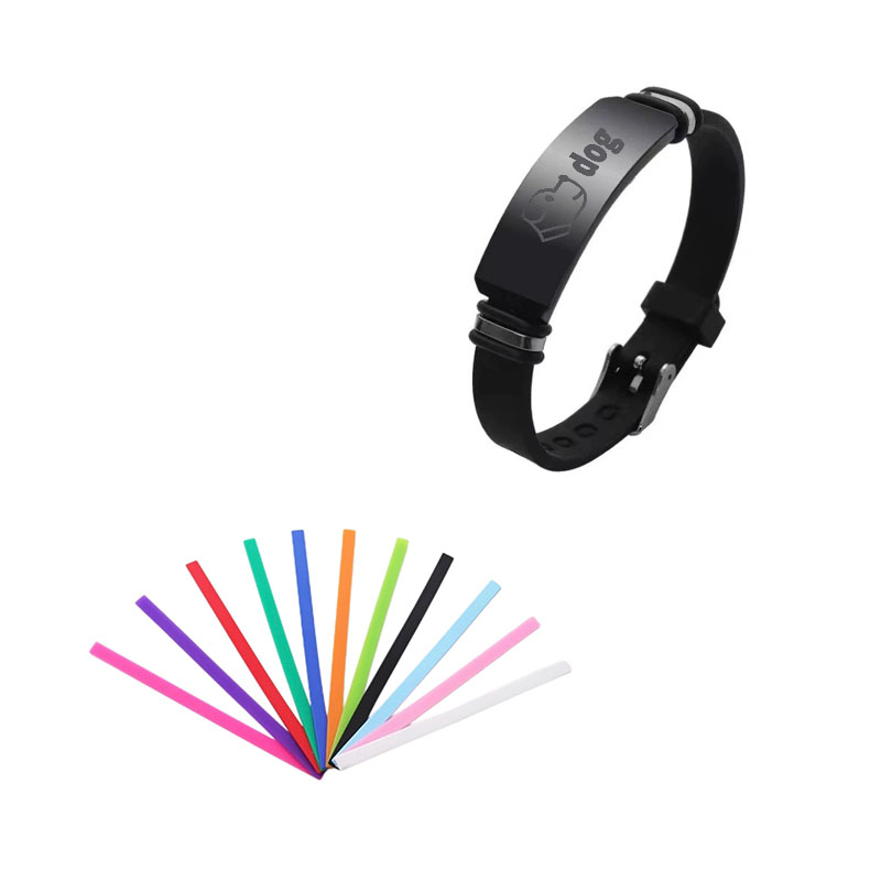 Silicone Bracelet With Stainless Steel