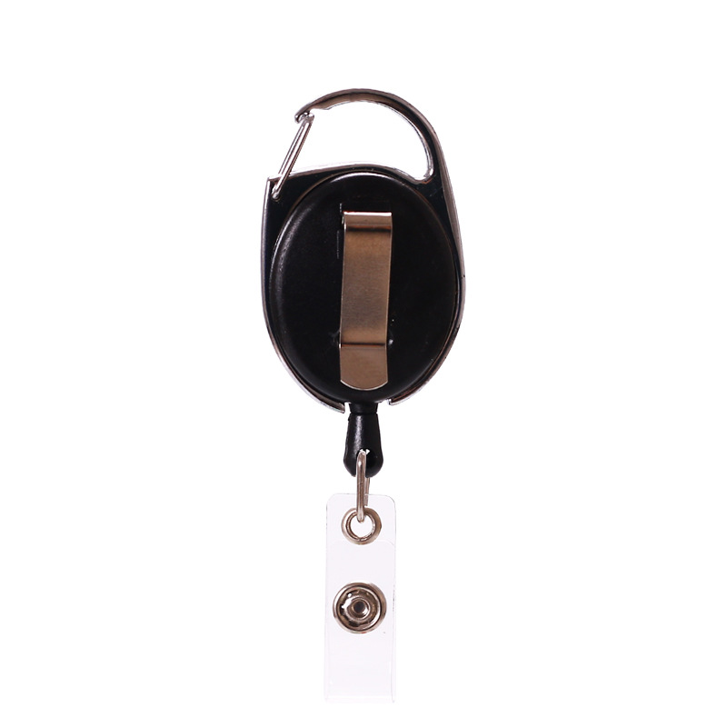 Oval Shape Retractable Badge Holder with Clip