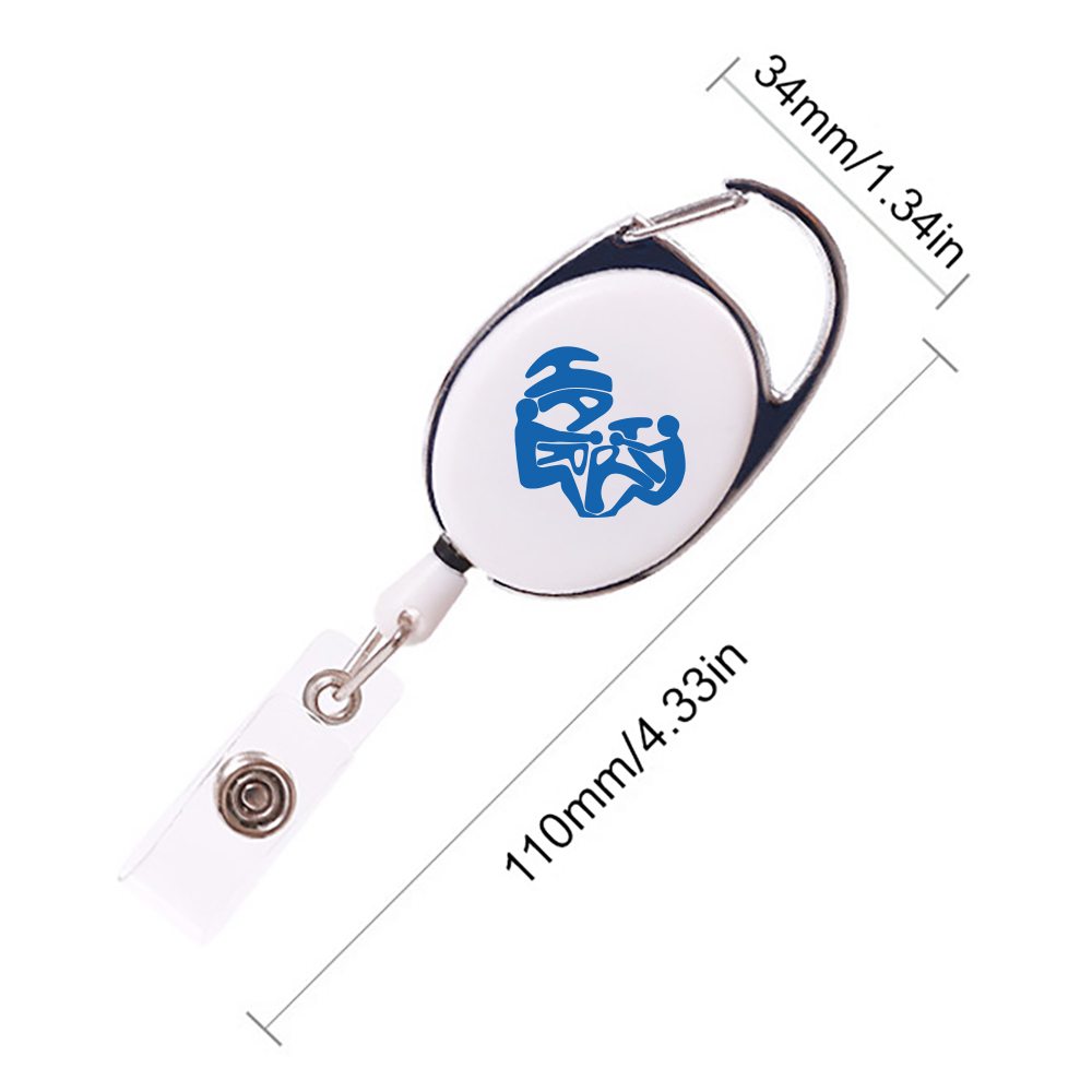 Oval Shape Retractable Badge Holder with Clip