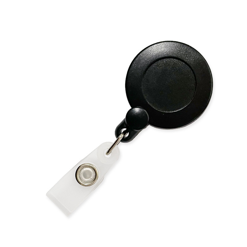Black and White Retractable Badge Reel Holder