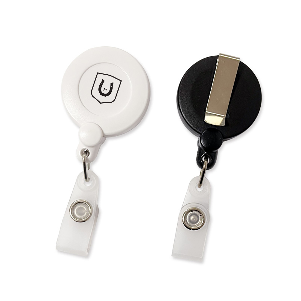 Black and White Retractable Badge Reel Holder