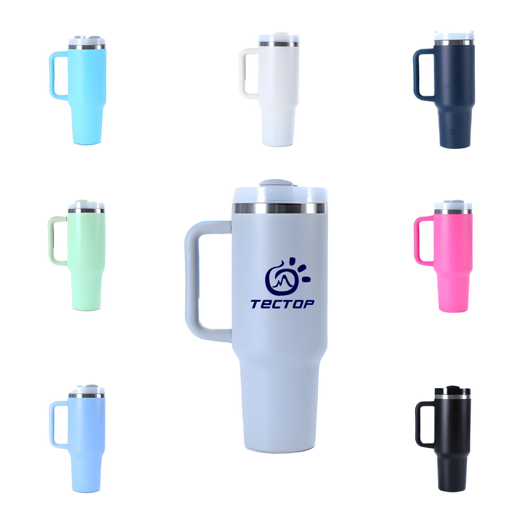 40 Oz. Stainless Steel Travel Mugs W/ Handle