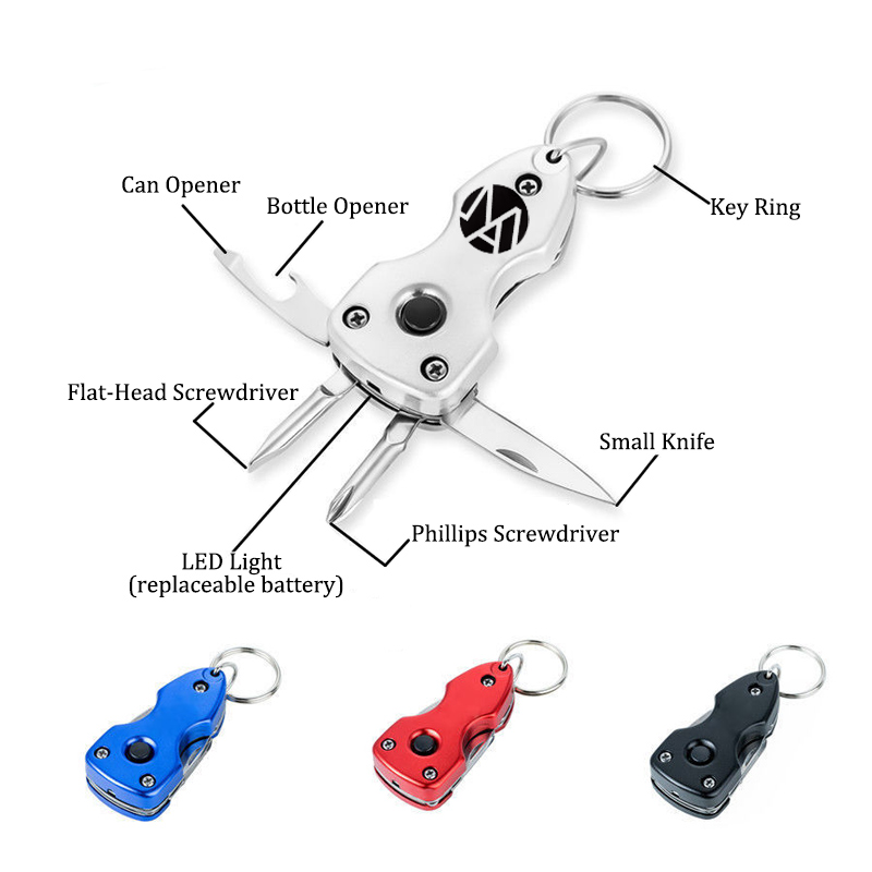 6-in-1 Folding Stainless Steel Keychain