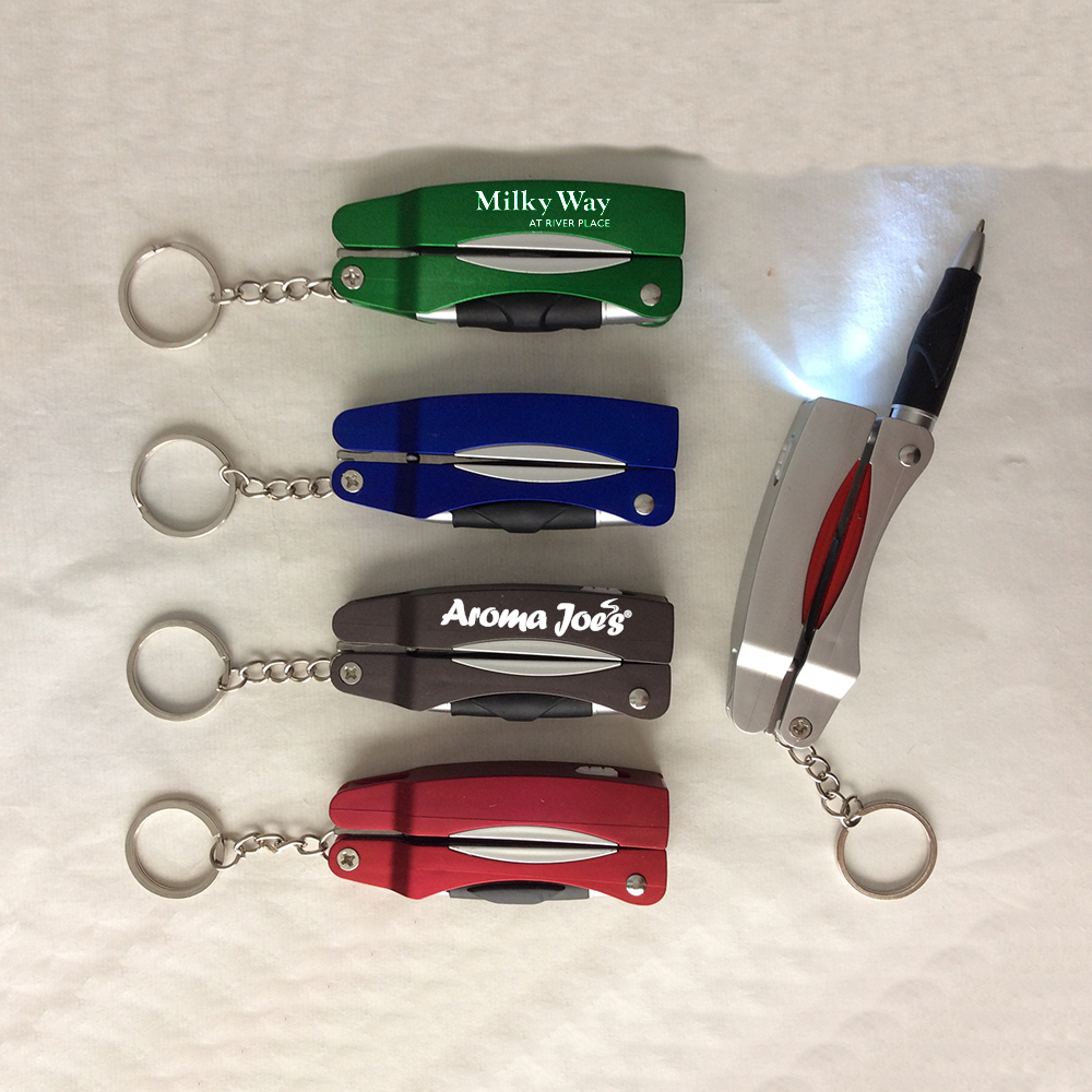 Folded Scissors Pen With Flashlight