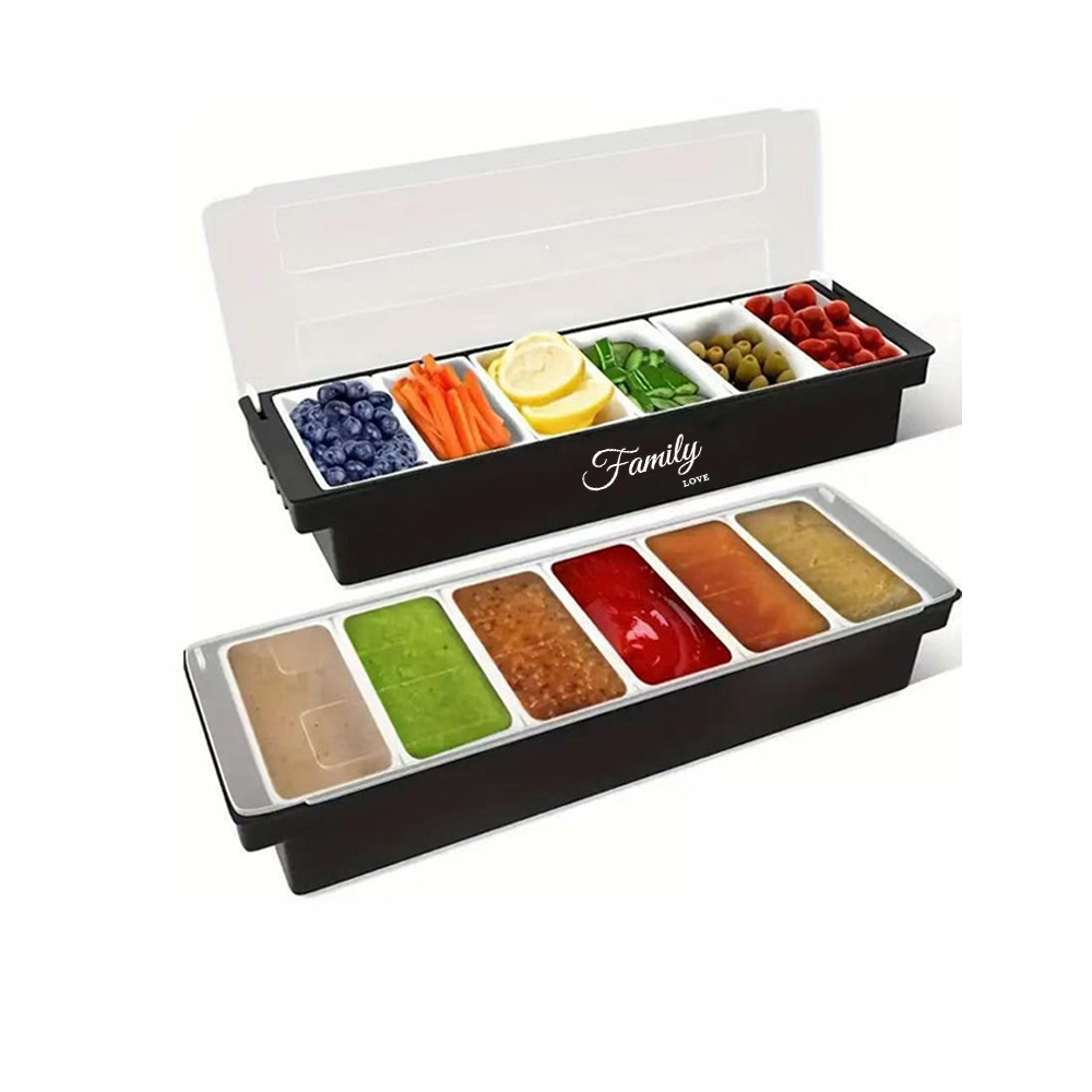 3/4/5/6 Compartment Plastic Condiment