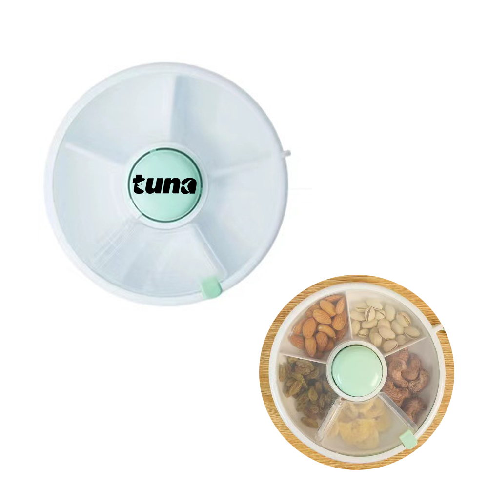 5-Compartments Snack Spinner Divided Rotating Food Tray